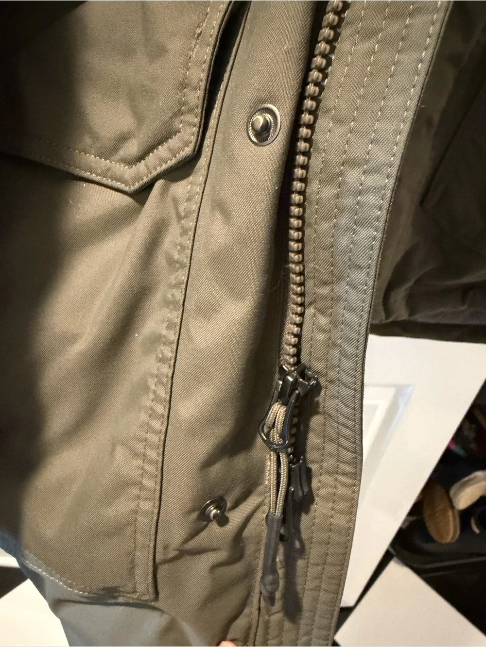 The North Face Men's Olive Green Insulated Parka with Faux-Fur Hood